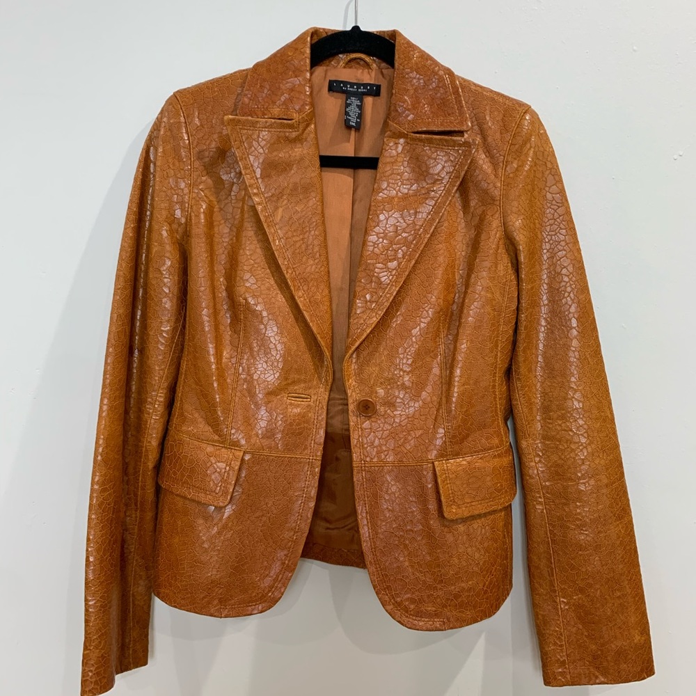 Laundry-Shelli Segal Croc Embossed Leather jacket